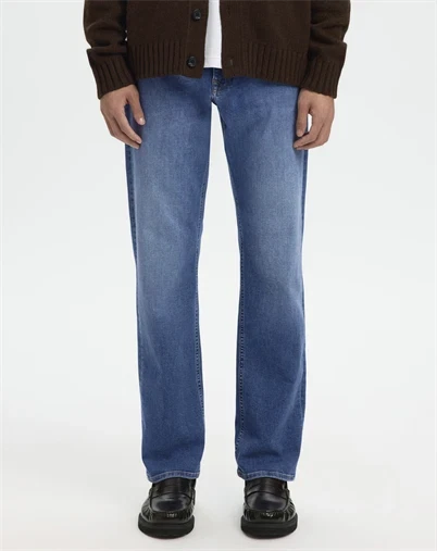 Selected - SLH196-Straight Cleo Flex Jeans - Medium Blue Denim